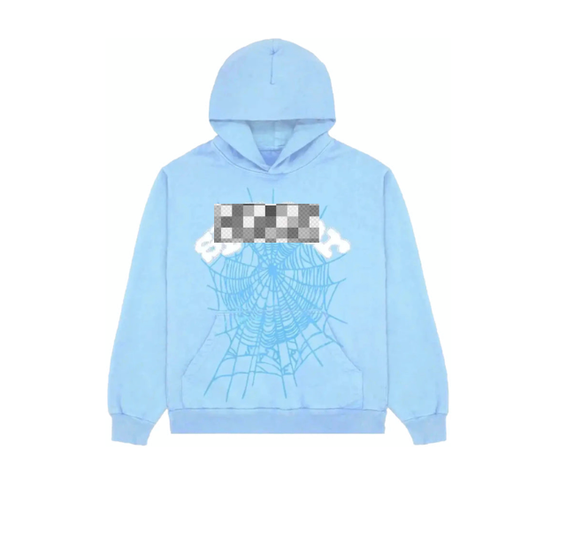 Sp5der hoodie sky blue